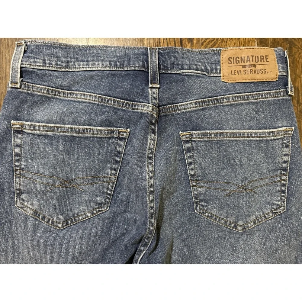 Levi‎ Strauss Signature Gold Slim Jeans Mens 30x32 Blue Excellent Low Rise